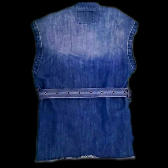 Only Denim Vest, Tie Waist - Picture 3 of 5